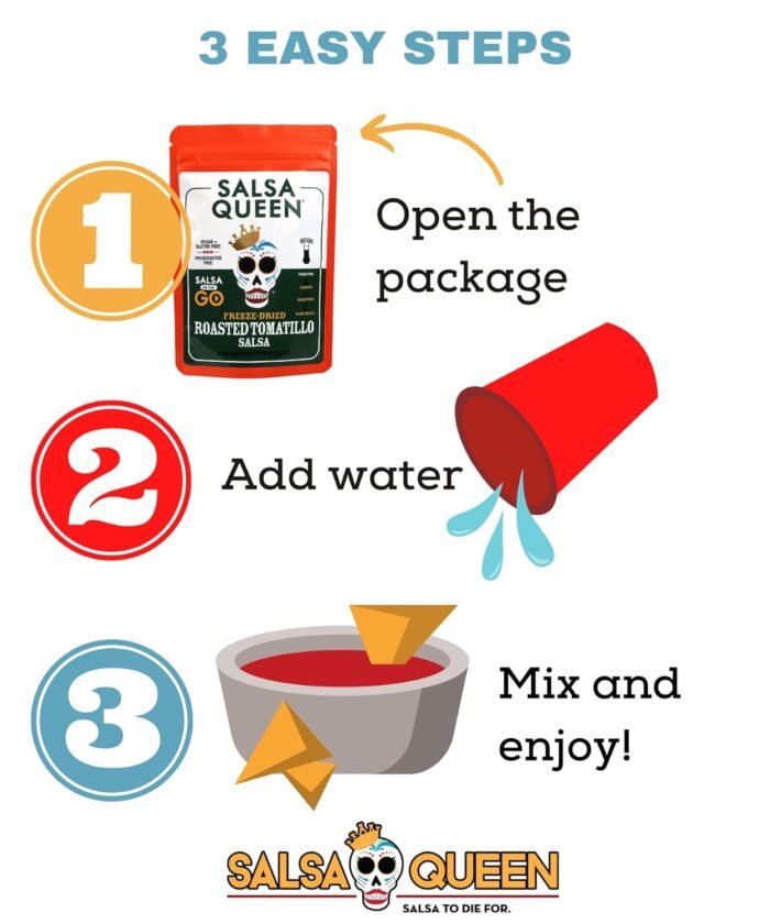 salsa queen gourment freeze dried roasted tomatillo salsa pack image