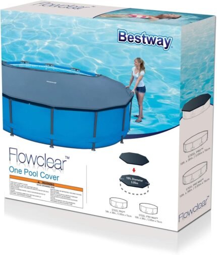 bestway flowclear 10 round pool cover black image