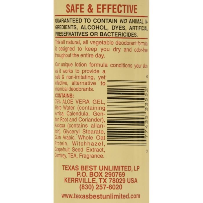all natural roll on deodorant aloe & almonds bottle image