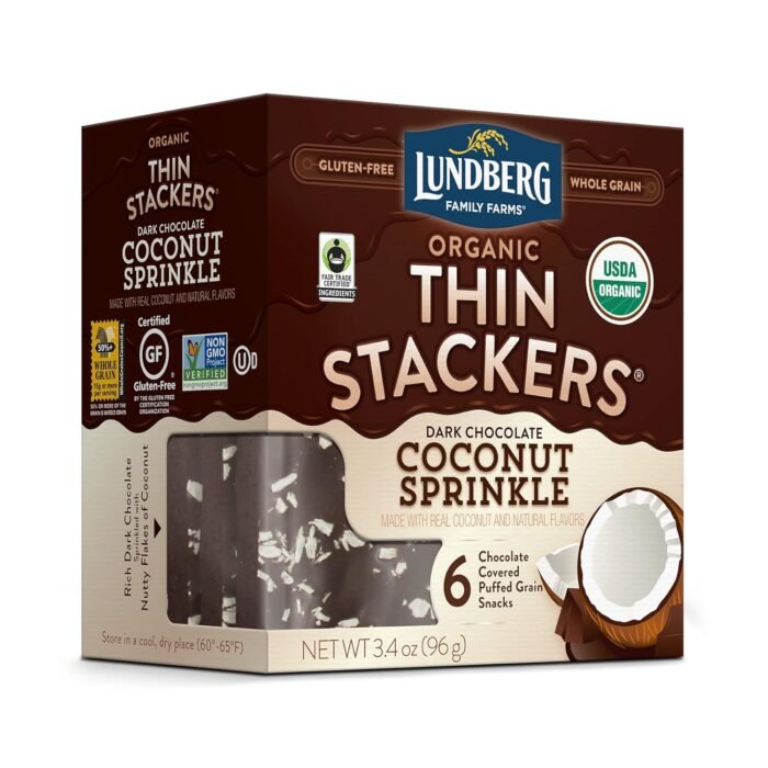 lundlberg dark choco coconut rice cake pack image