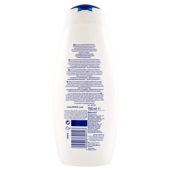 nivea care shower gel diamond 750 ml bottle image