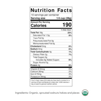 lark ellen farm organic sprouted walnuts unsalted pack details image