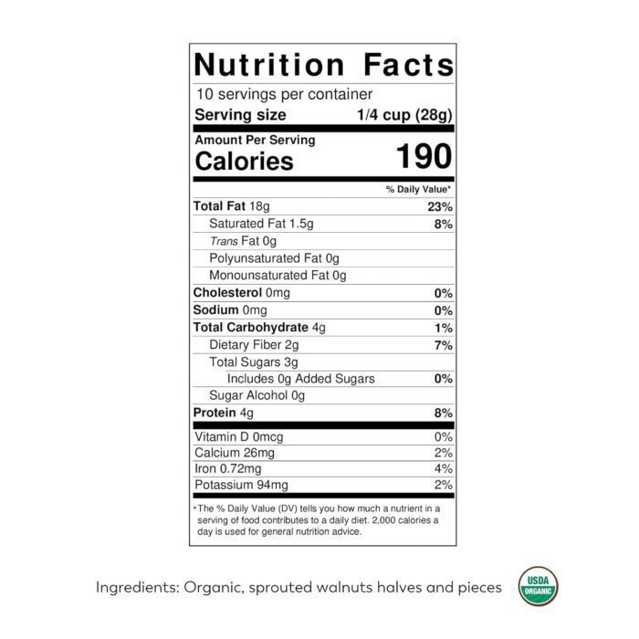 lark ellen farm organic sprouted walnuts unsalted pack details image