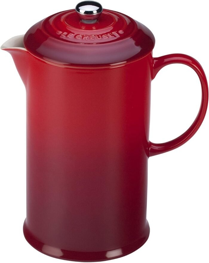 le creuset stoneware french press cerise 34 oz image