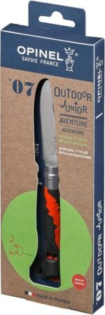 opinel junior no 07 folding knife with whistle stainless steel pack image