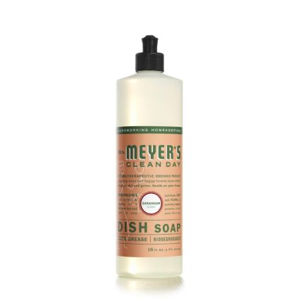 mrs meyer's liquid dish soap geranium 16 oz bottle image