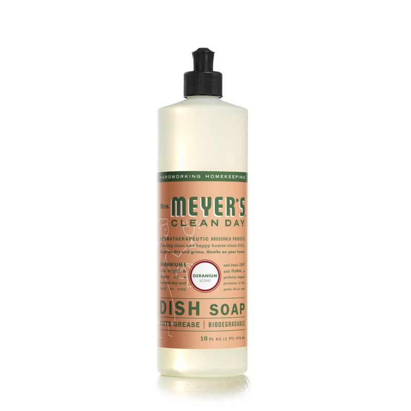 mrs meyer's liquid dish soap geranium 16 oz bottle image