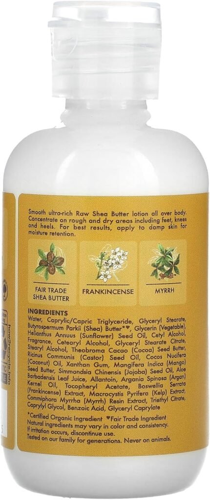 shea moisture raw hydrating body lotion bottle details image