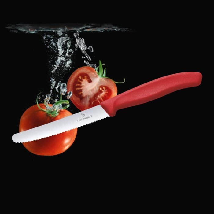 victorinox swiss classic 4.3 serrated tomato red knife image