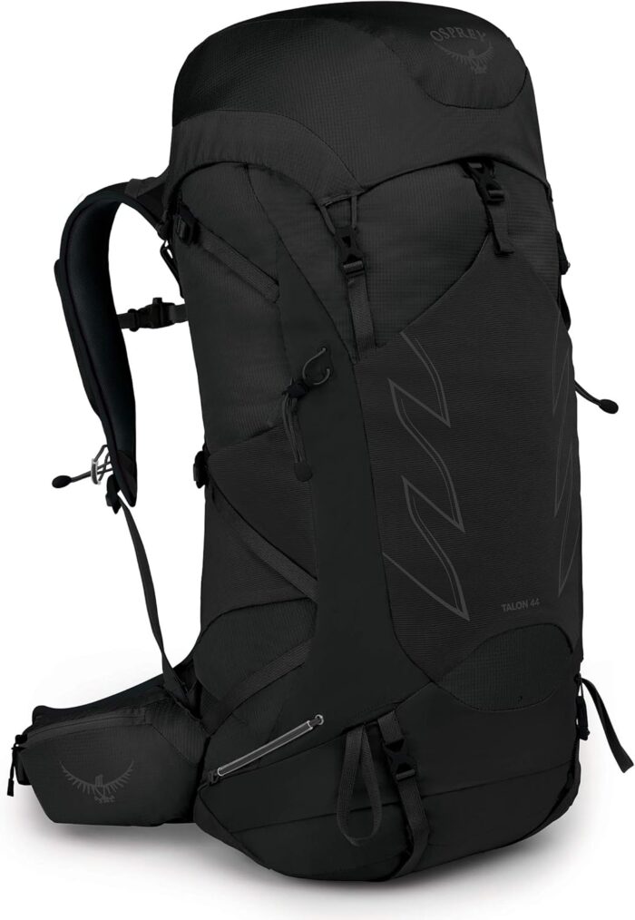 osprey talon 44l men's hiking backpack stealth black l/xl black bag image