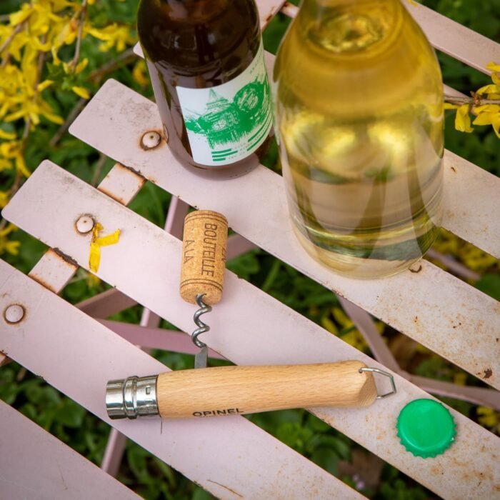 opinel no 10 wine knife stainless steel with corkscrew image