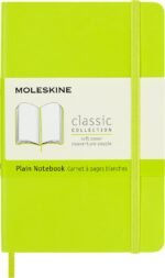 moleskine classic soft cover plain lemon green notebook image