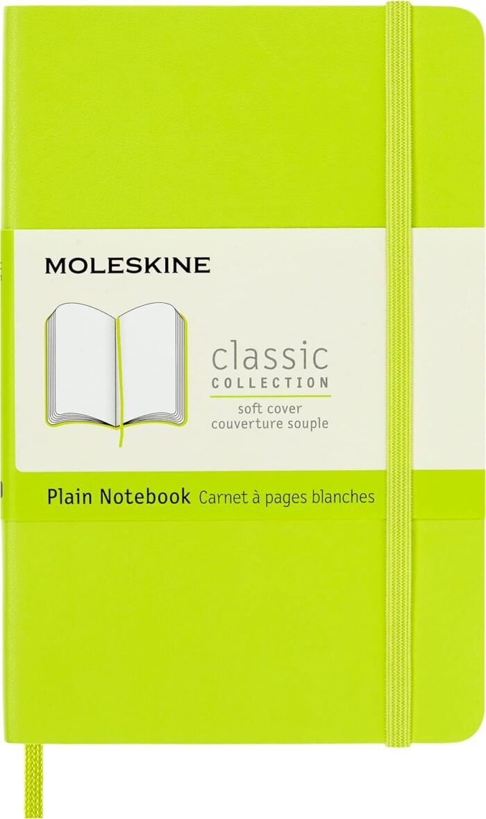 moleskine classic soft cover plain lemon green notebook image