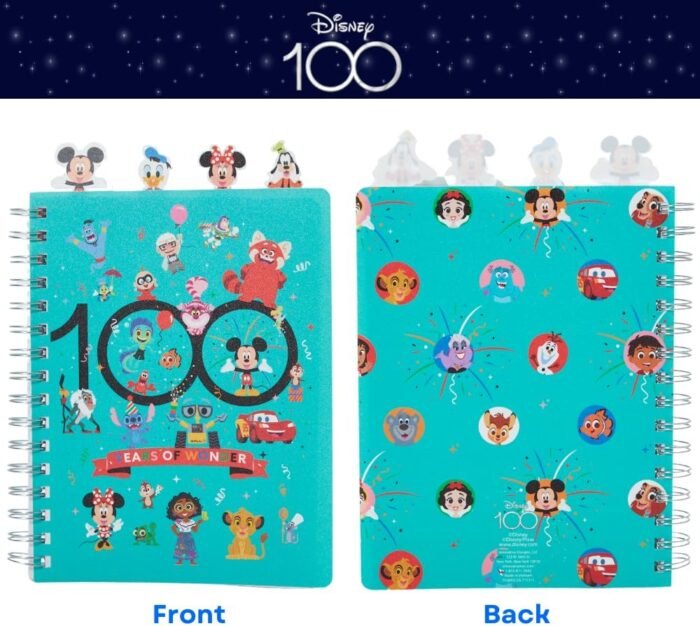disney 100 anniversary tab journal notebook turquoise book image