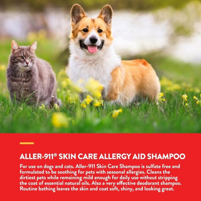 naturvet aller 911 skin care allergy aid pet shampoo with aloe vera bottle image