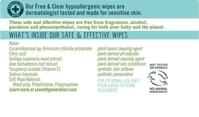 seventh generation unscented baby wipes pack image