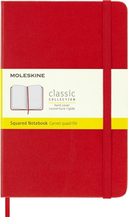 scarlet red moleskine medium squared notebook image