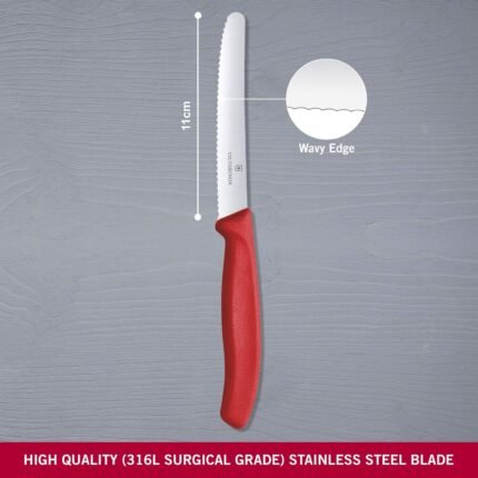 victorinox swiss classic 4.3 serrated tomato red knife image