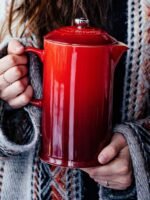 le creuset stoneware french press cerise 34 oz image