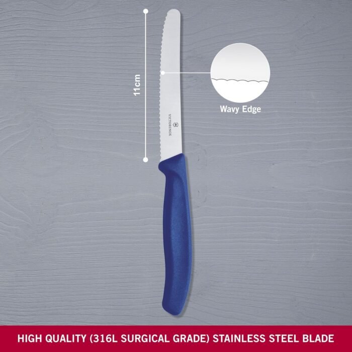 victorinox swiss classic 6 blue tomato and table knife set image
