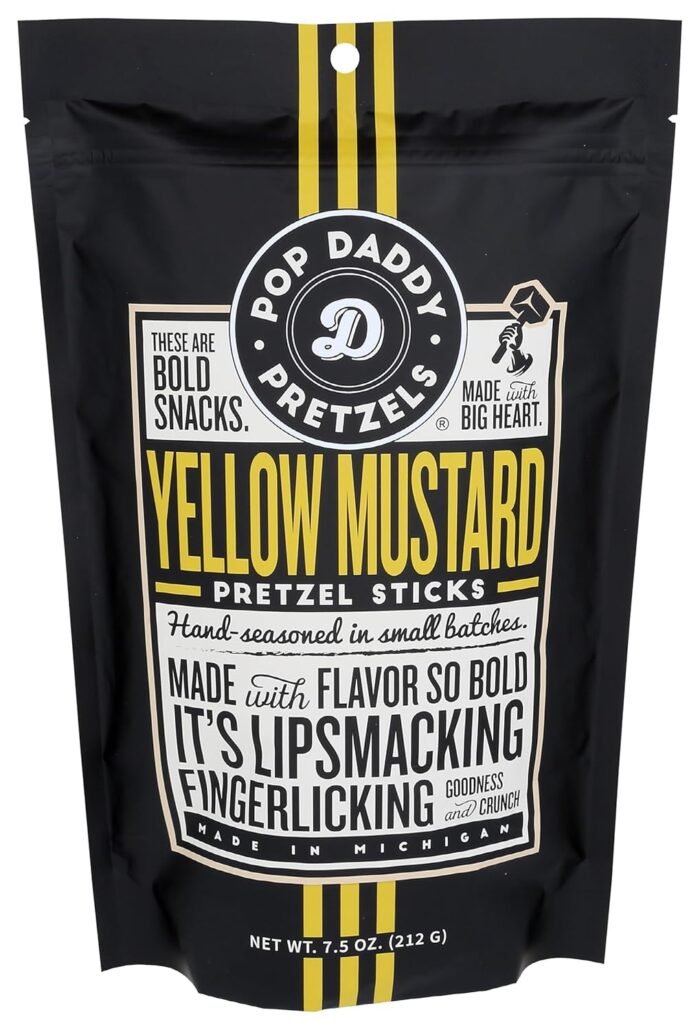 pop daddy yellow mustard pretzel sticks pack image