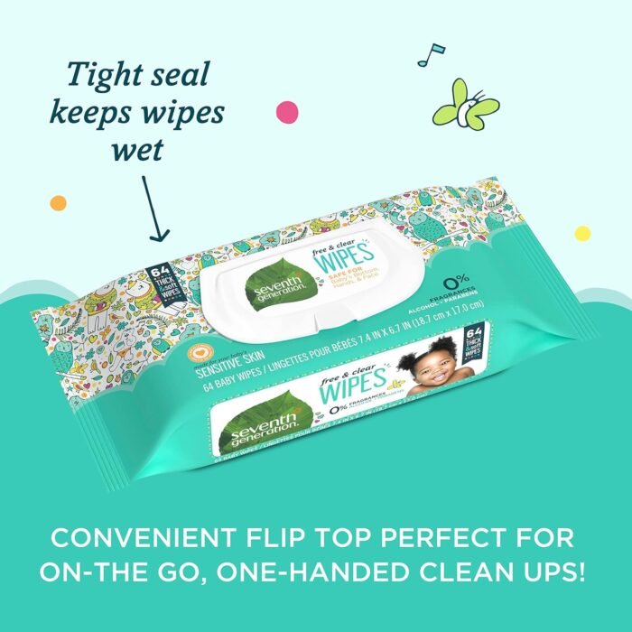 seventh generation unscented baby wipes pack image