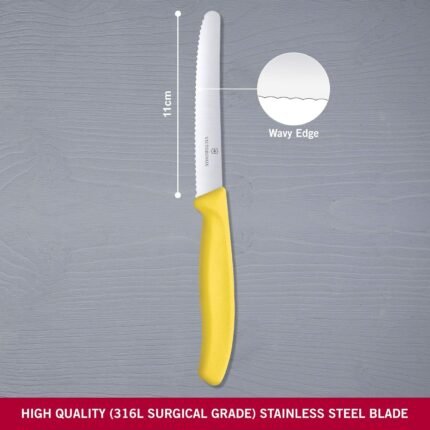 victorinox swiss classic 4.3 serrated tomato yellow knife image