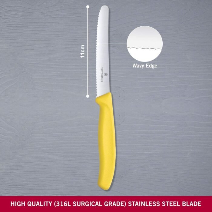 victorinox swiss classic 4.3 serrated tomato yellow knife image