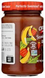 crofters orgnic strawberry banana spread bottle details image
