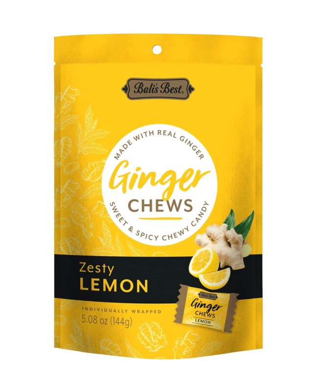 balis best ginger chews zesty lemon flavor pack image