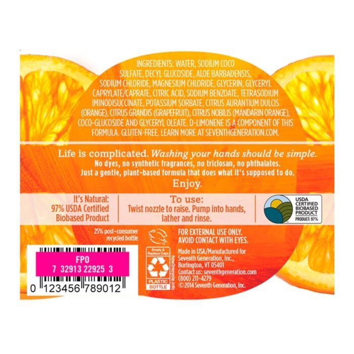 seventh generation fresh citrus hand wash image
