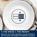 corelle 12 piece linen weave set durable glass dinnerware image