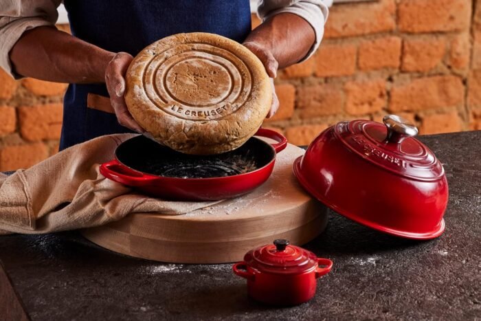 le creuset enameled cast iron bread oven flame image