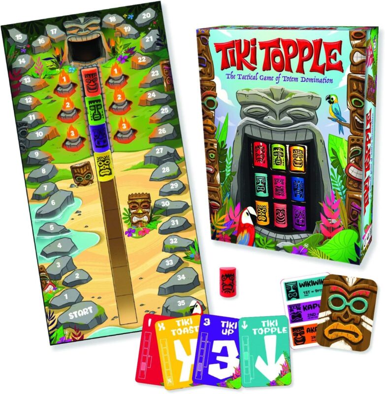 gamewright tiki topple tactical totem board game multi colored image