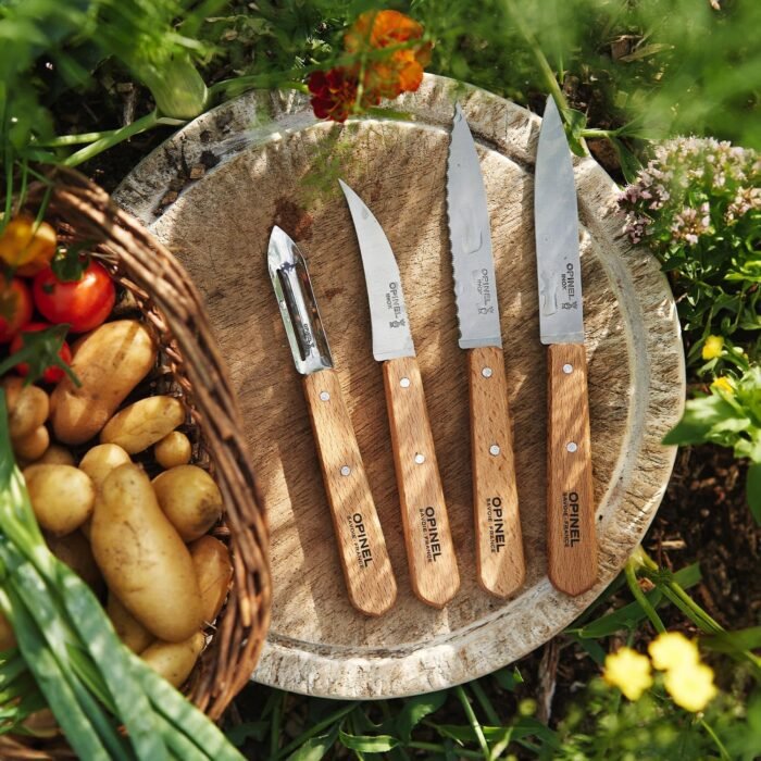 opinel essentials kitchen knives box set natural image