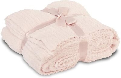 barefoot dreams cozy chic throw pink image