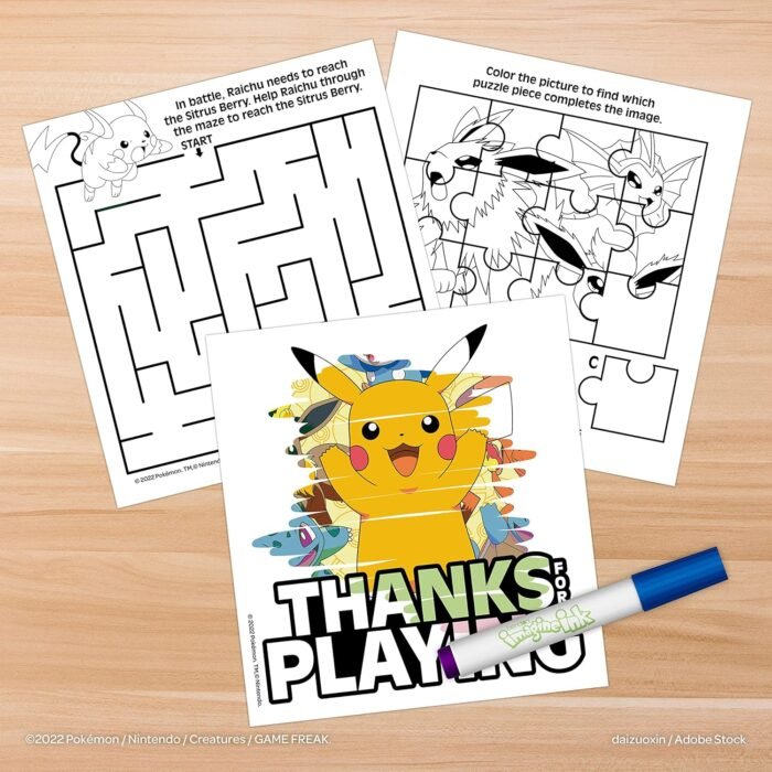 pokemon 20 page imagine ink coloring book pad image