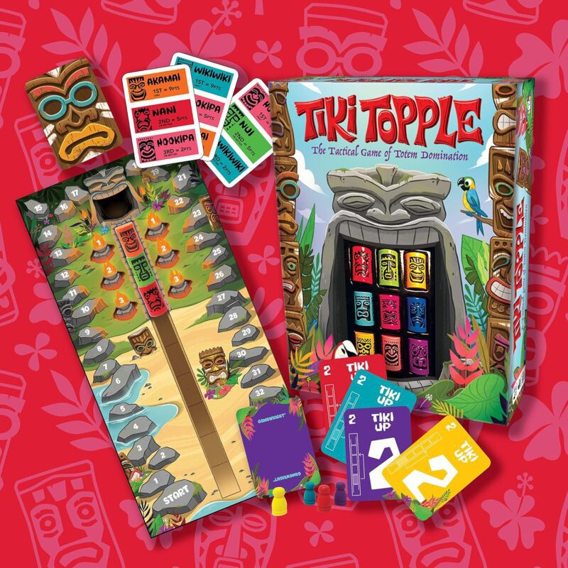 gamewright tiki topple tactical totem board game multi colored image