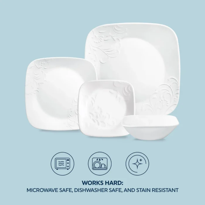 corelle cherish 16pc service for 4 white image