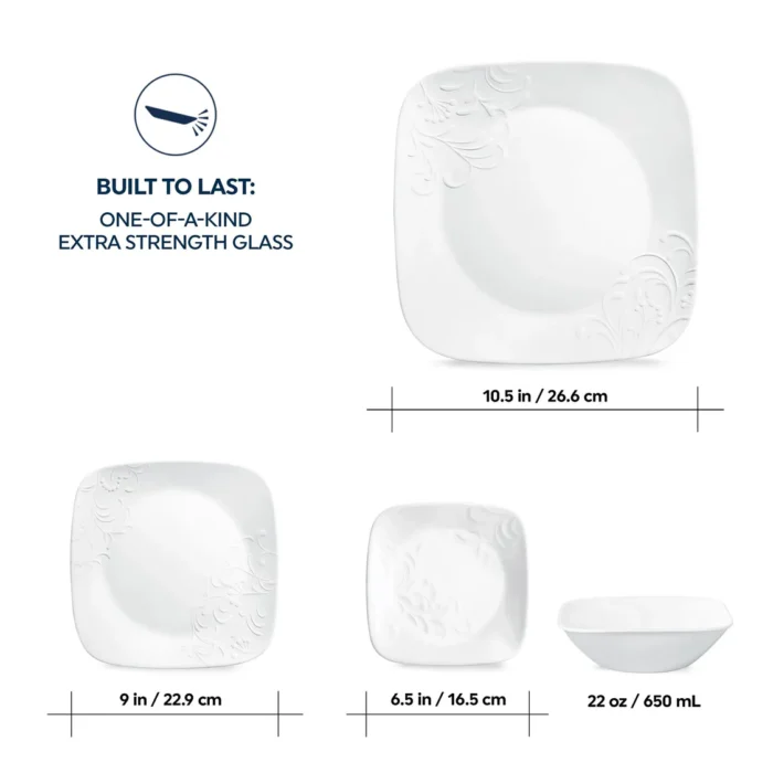 corelle cherish 16pc service for 4 white image