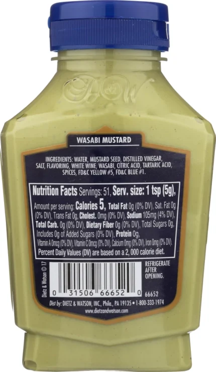 dietz & watson deli compliments wasabi mustard bottle image