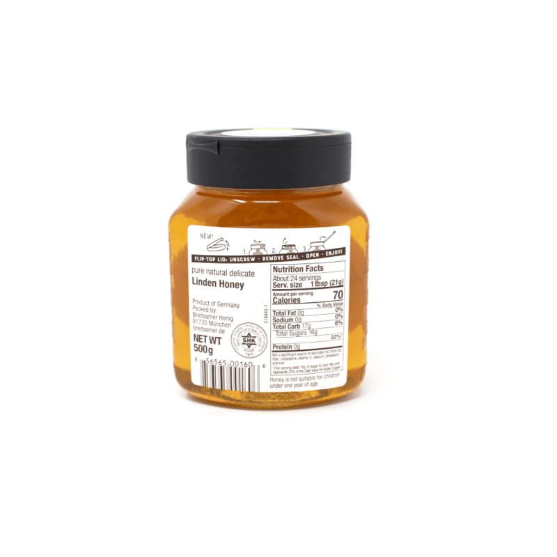 breitsamer honig linden raw honey bottle image