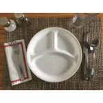 winter frost drivided plate 26 cm 10.25 inch plain white plate image
