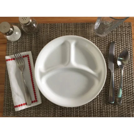 winter frost drivided plate 26 cm 10.25 inch plain white plate image