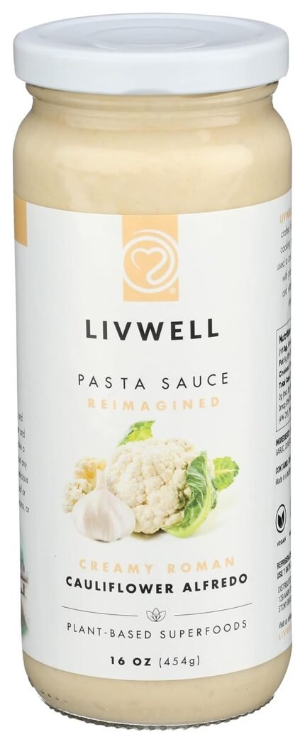 livwell cauliflower alfredo pasta sauce bottle image