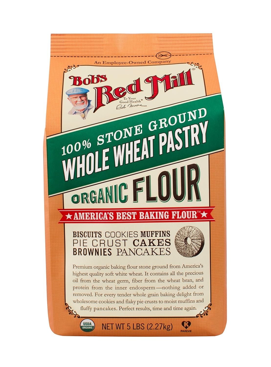 bob's red mill organic whole wheat pastry flour pack image