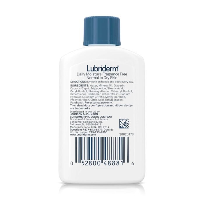 lubriderm daily moisture lotion bottle detail image