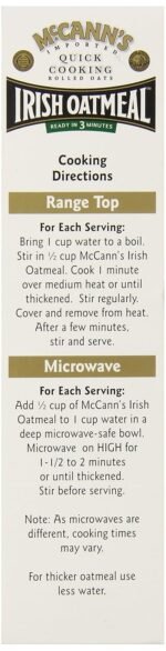 mccann's quick cooking irish oatmeal pack detail image