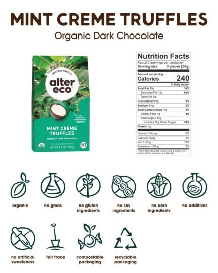 alter eco mint creme truffles pack detail image