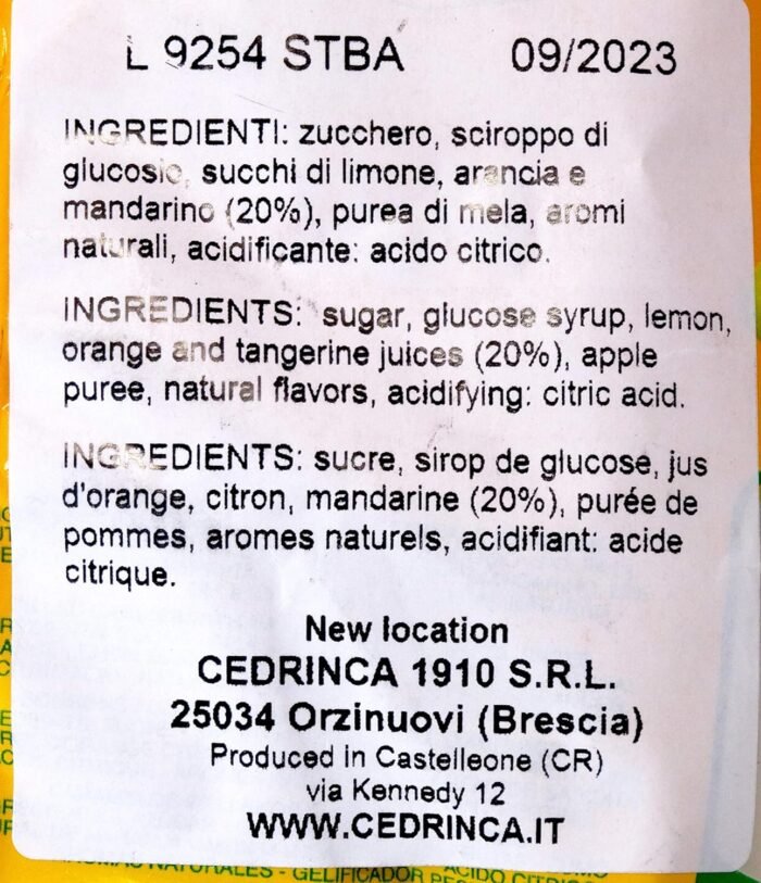 cedrinca sicilia candies pack detail image